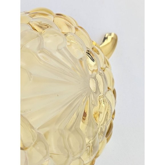 Amber Bubble Glass Trinket Dish Leaf Shape Marigold Fall Decor Candy Mint Tray - Picture 4 of 8